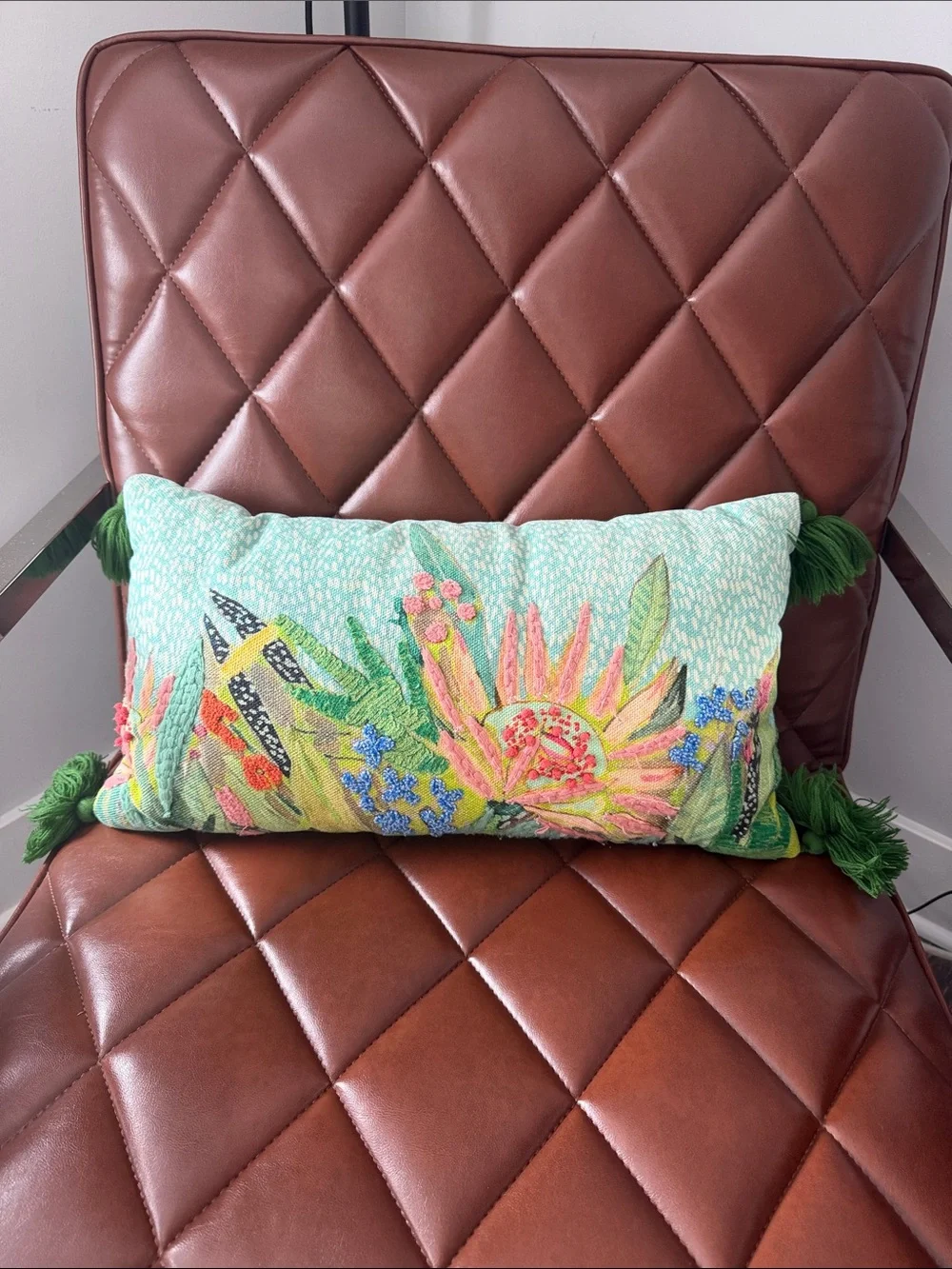 Target Opalhouse Floral Lumbar Pillow in Mint and Pink